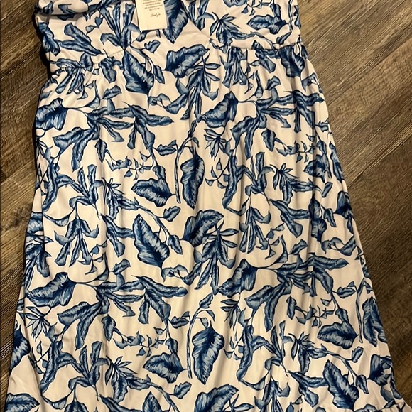 Grace Karin Blue and White Leaf Print women’s Dress - Picture 6 of 10